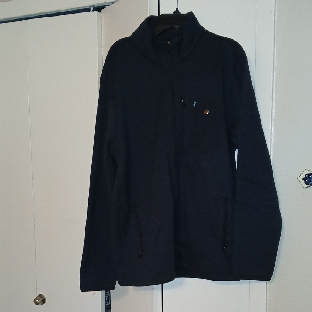 Men's Classic Navy Blue Zip-Up Sweater